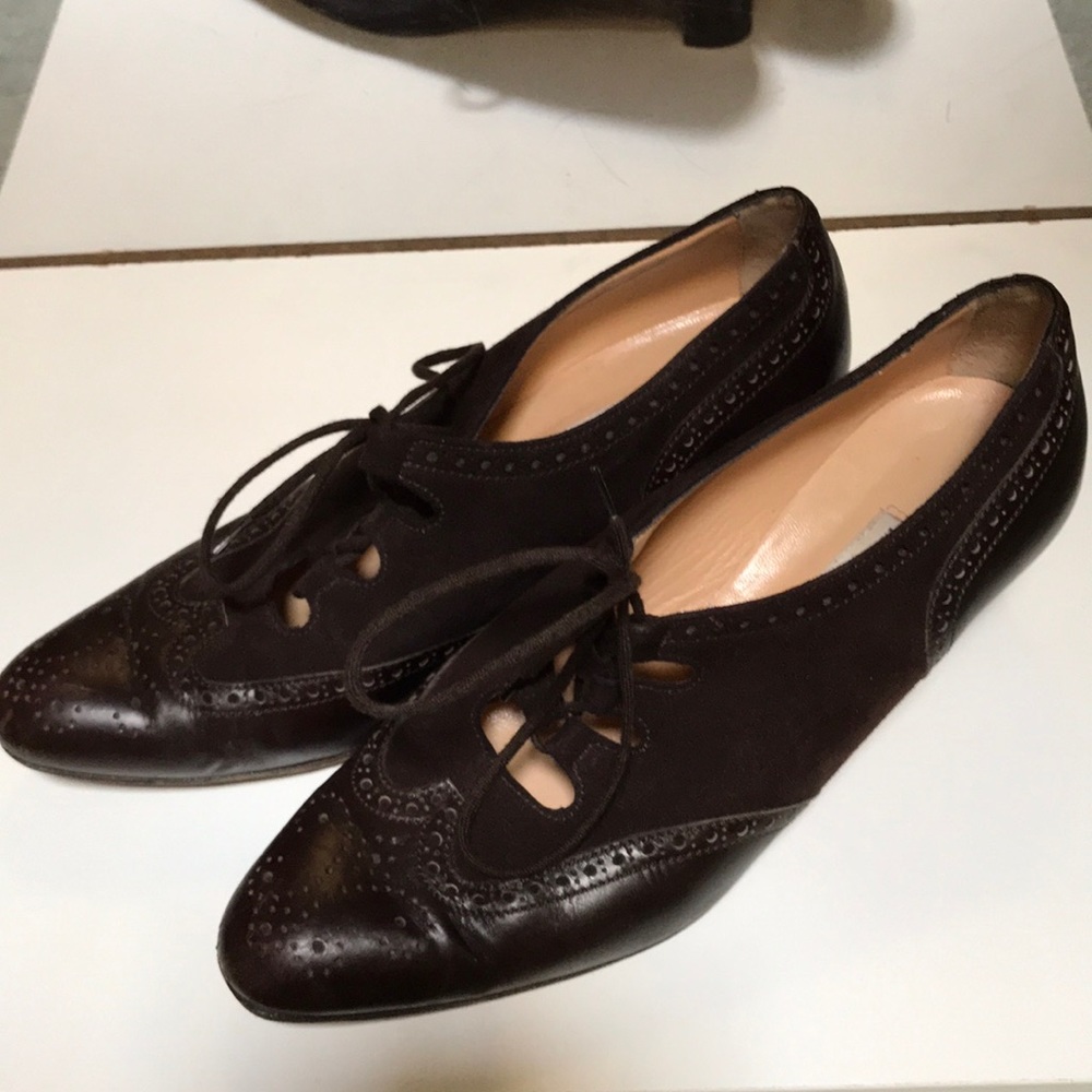 Vintage Manolo Blahnik Deep Brown Suede & Leather - Picture 4 of 14